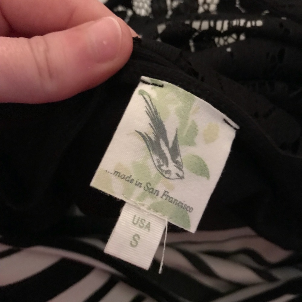 Anthropologie black and white dress small